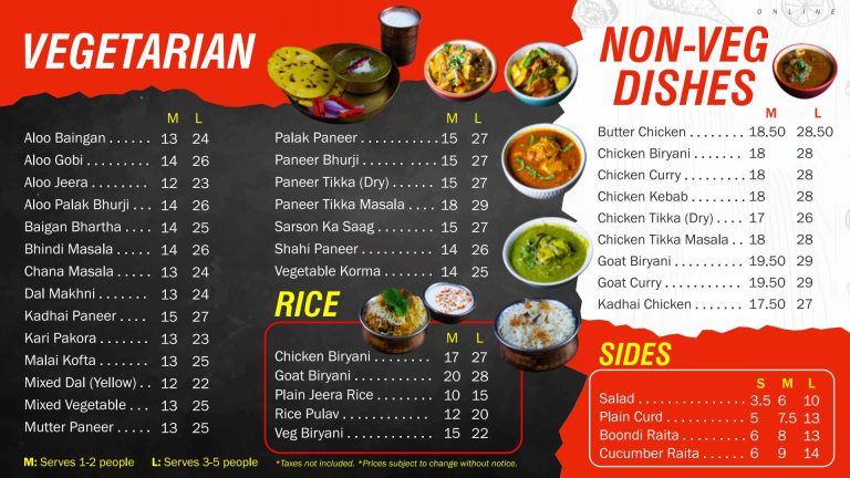 Menu – A-One's Samosas & Snacks